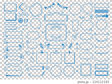 ポップでかわいい線の吹き出しセット 124112185