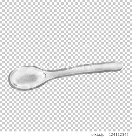 スプーンモノクロイラスト スプーンモノクロイラスト 124112545
