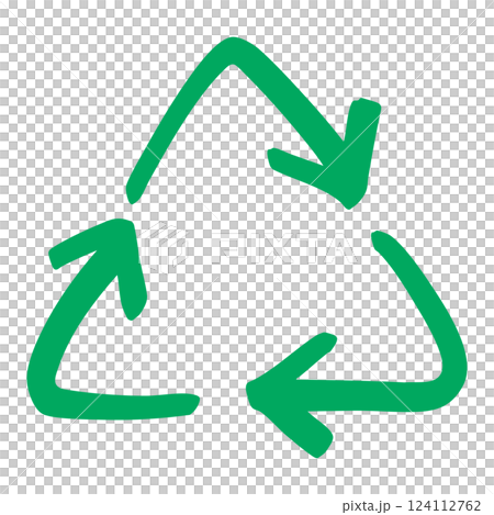手繪回收標誌，綠色 124112762