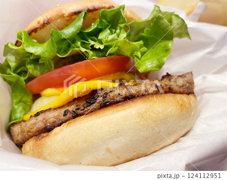 トマトチーズバーガー ジューシーなビーフバーガー トマトチーズバーガー ジューシーなビーフバーガー 124112951