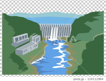 水壩插圖:惠那峽大壩水壩 水壩插圖:惠那峽大壩水壩 124112964