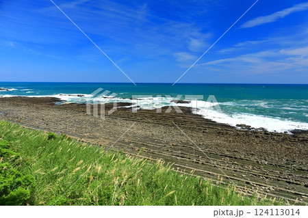 【宮崎県】快晴の日南海岸（鬼の洗濯板） 124113014