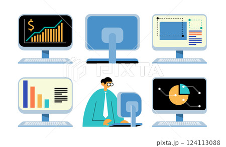 Digital Business Icons Collection vector illustration Digital Business Icons Collection vector illustration 124113088