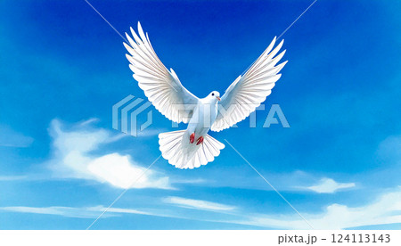 平和の白い鳩,Generative AI,AI画像 124113143