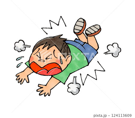 転ぶ男の子 124113609