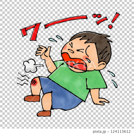 受傷的男孩（帶有“哇！”這個詞） 124113612