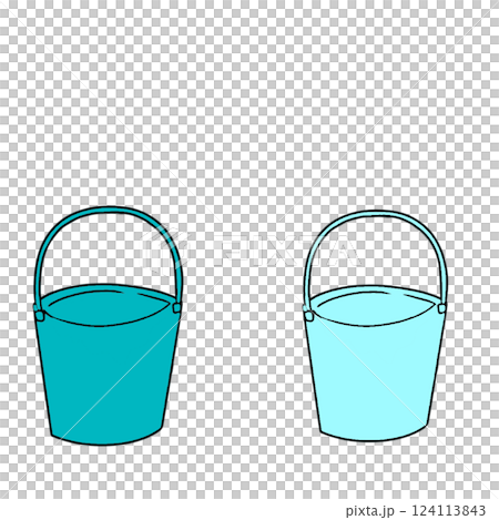 簡單，日用品，容器，清潔工具，桶，淺藍色 124113843