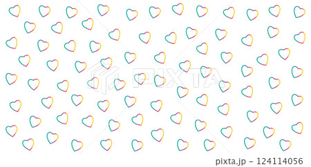Seamless pattern of colorful gradient hearts on a white background Seamless pattern of colorful gradient hearts on a white background 124114056