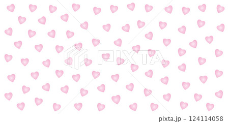 Seamless pattern of pink glossy hearts on a white background Seamless pattern of pink glossy hearts on a white background 124114058