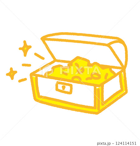 満杯の宝箱のイラスト素材 満杯の宝箱のイラスト素材 124114151