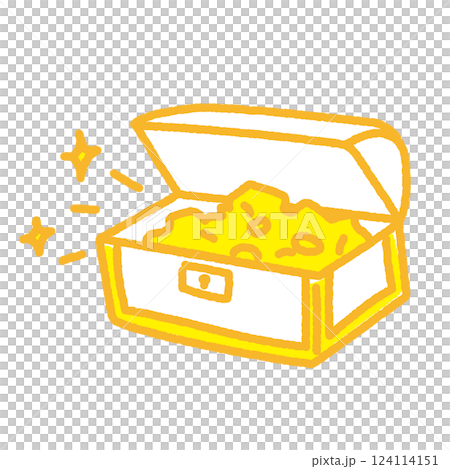 満杯の宝箱のイラスト素材 満杯の宝箱のイラスト素材 124114151