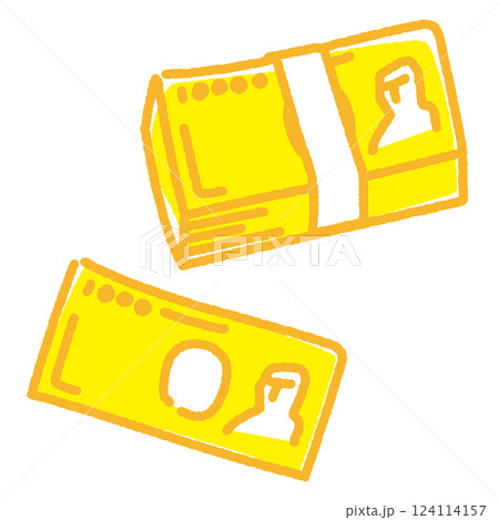 紙幣と札束のイラスト素材 紙幣と札束のイラスト素材 124114157