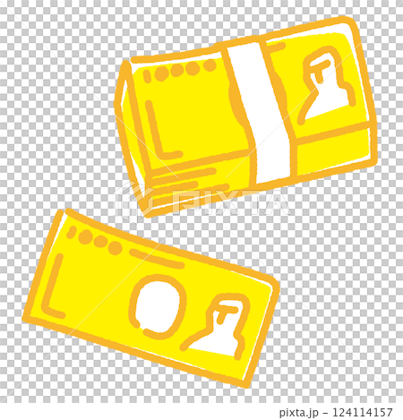 紙幣と札束のイラスト素材 紙幣と札束のイラスト素材 124114157