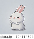 cute rabbit, comic style, easter rabbit. High quality photo 124114394