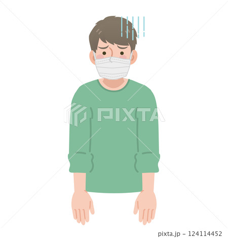 体調が悪い男性 体調が悪い男性 124114452