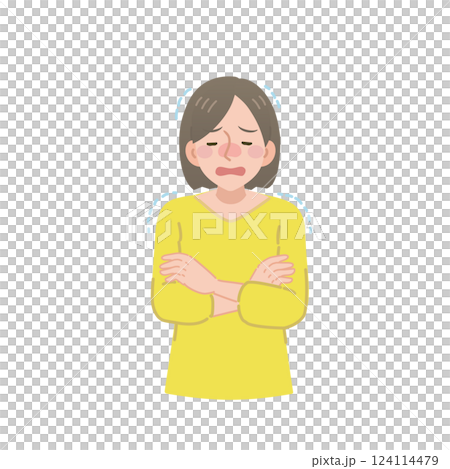 Shivering woman Shivering woman 124114479