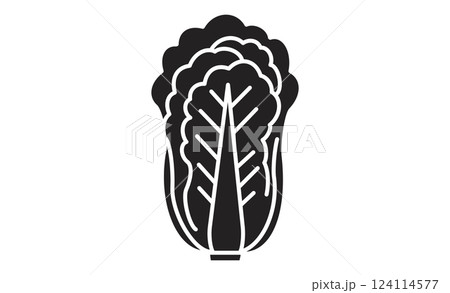 シンプルなレタスの線画イラストアイコン シンプルなレタスの線画イラストアイコン 124114577