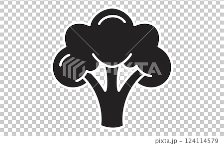 Simple broccoli line drawing illustration icon Simple broccoli line drawing illustration icon 124114579
