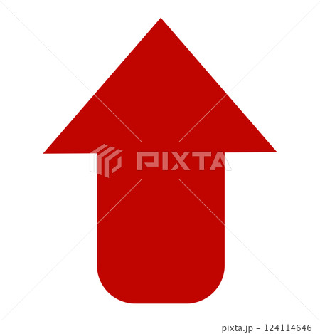 赤い上向きの矢印 赤い上向きの矢印 124114646