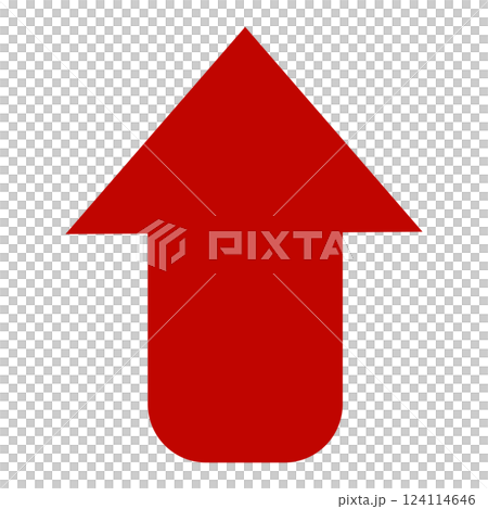 赤い上向きの矢印 赤い上向きの矢印 124114646