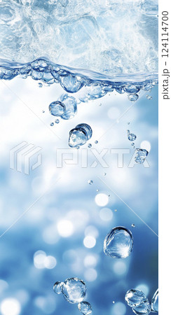 透き通った水と泡の背景 AI画像 透き通った水と泡の背景 AI画像 124114700