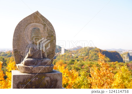 紅葉を背景とした普賢菩薩像 継鹿尾観音寂光院 紅葉を背景とした普賢菩薩像 継鹿尾観音寂光院 124114758