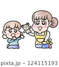 保育士と一緒にお遊戯遊び 124115193