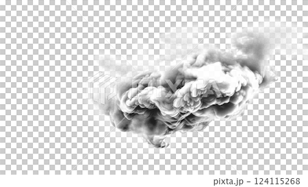 「煙 / 雲」モノクロ 透過PNG（AI : Fireflyによる生成） 124115268