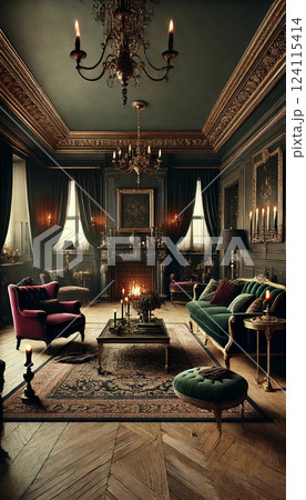 暖炉のある部屋　リビング 124115414