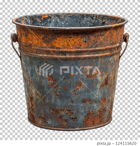 old bucket on a white background 124115620