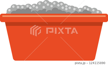 パチンコ玉が詰まったドル箱のイメージイラスト 124115890