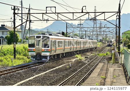 鉄道　JR東日本：信越線　143M　211系　A-33　磯部駅 124115977