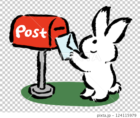 一隻兔子往信箱寄信 124115979