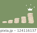 王冠マークがついた硬貨のイラスト（緑） 124116137