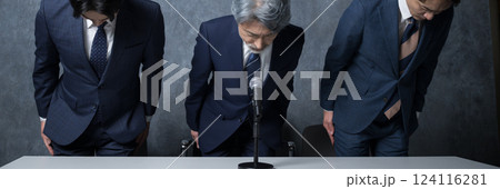 謝罪会見や株主総会などのビジネスイメージ 謝罪会見や株主総会などのビジネスイメージ 124116281