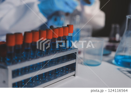 Researchers working in the clinical laboratory Researchers working in the clinical laboratory 124116564