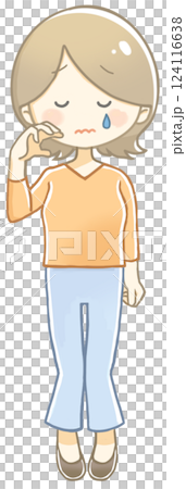 女人流淚的插畫 124116638