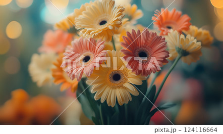橙色の花の背景素材（Generative AI） 124116664