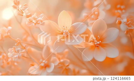 橙色の花の背景素材（Generative AI） 124116665