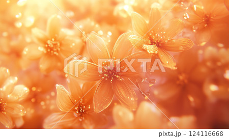 橙色の花の背景素材（Generative AI） 124116668