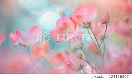 桃色の花の背景素材（Generative AI） 124116807