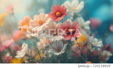 桃色の花の背景素材（Generative AI） 124116829