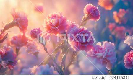 桃色の花の背景素材（Generative AI） 124116831