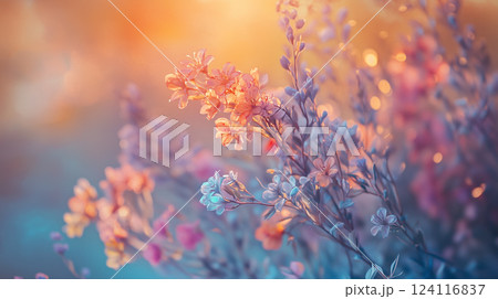 桃色の花の背景素材（Generative AI） 124116837