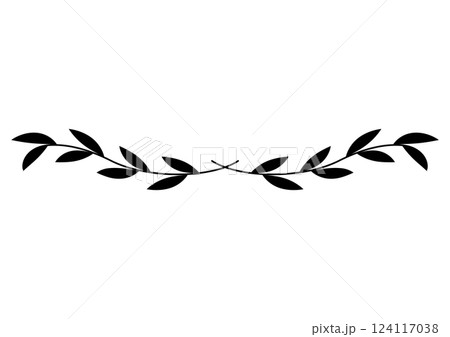黒の葉の付いた枝の装飾ライン 黒の葉の付いた枝の装飾ライン 124117038