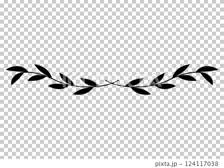 黒の葉の付いた枝の装飾ライン 黒の葉の付いた枝の装飾ライン 124117038