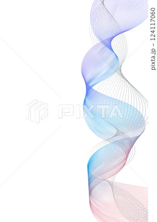 web波形デジタルイメージ背景　縦構図　破線あり　 124117060