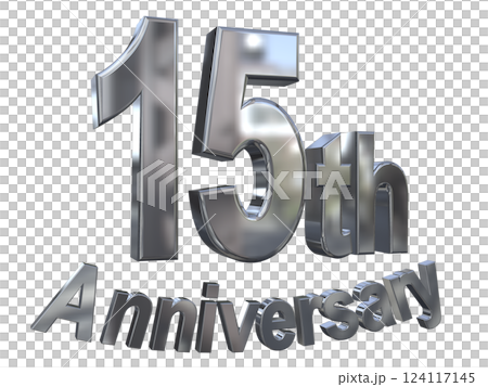 3DCG 文字“15 週年/15 週年紀念標誌閃耀” 124117145