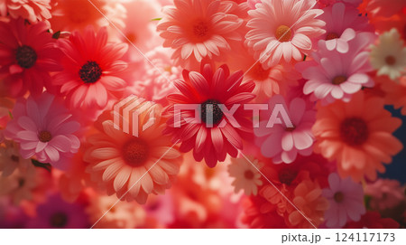 赤色の花の背景素材(Generative AI) 赤色の花の背景素材(Generative AI) 124117173