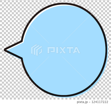 Simple speech bubble illustration material blue 124117222